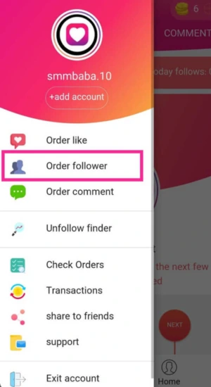 Order Followers guide dashboard image