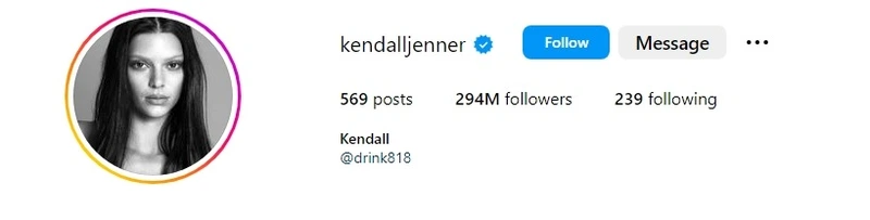 Kendall Jenner Instagram profile pic