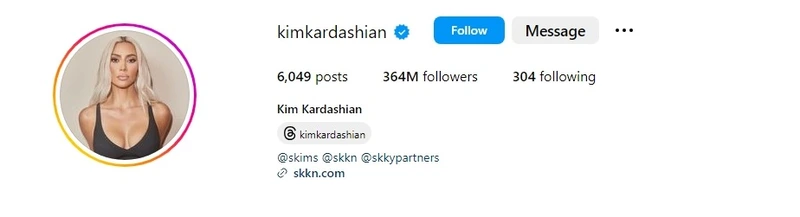 Kim Kardashian Instagram profile picture