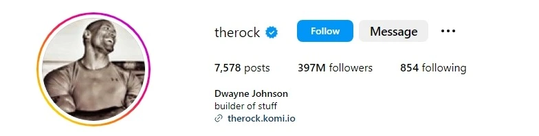 Dwayne Johnson Instagram profile pic